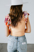 Ribbed Knit Tiered Ruffled Sleeve Bodysuit